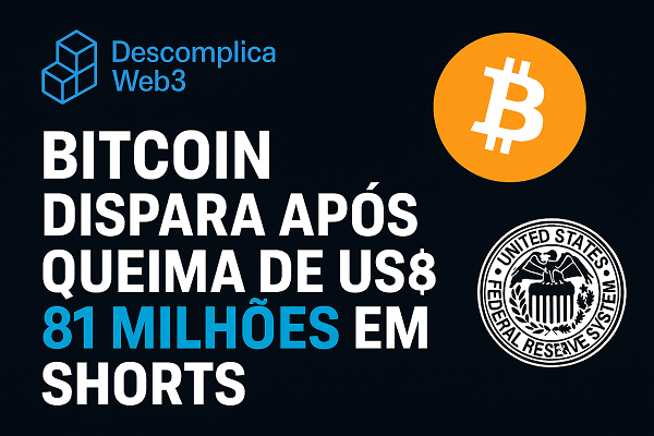 Bitcoin dispara acima de US$ 108 mil após queima de US$ 81 milhões em posições vendidas — apostas por corte do Fed seguem firmes